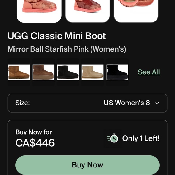 BNIB Ugg Classic Mirror Ball Boots - Size 8 Women’s *Rare* - Picture 4 of 4